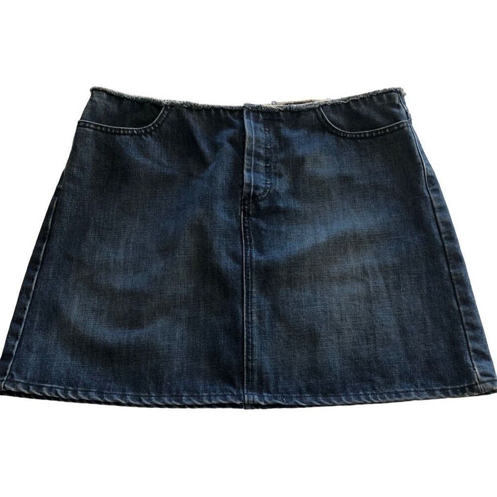 J. Crew Medium Wash Button Fly Jean Skirt Size 12